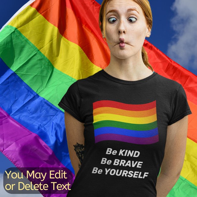 Camiseta Bandera arcoiris Orgullo gay texto personalizado d (Subido por el creador)