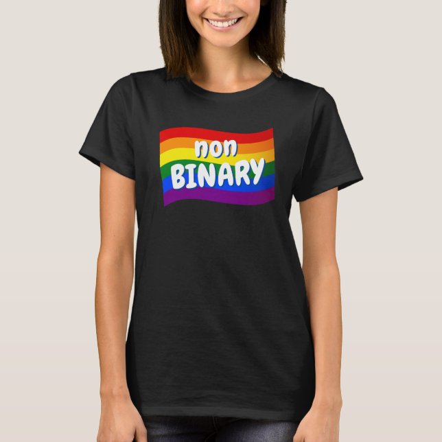 Camiseta Bandera arcoiris Orgullo LGBT no binario LGBT LGBT (Anverso)