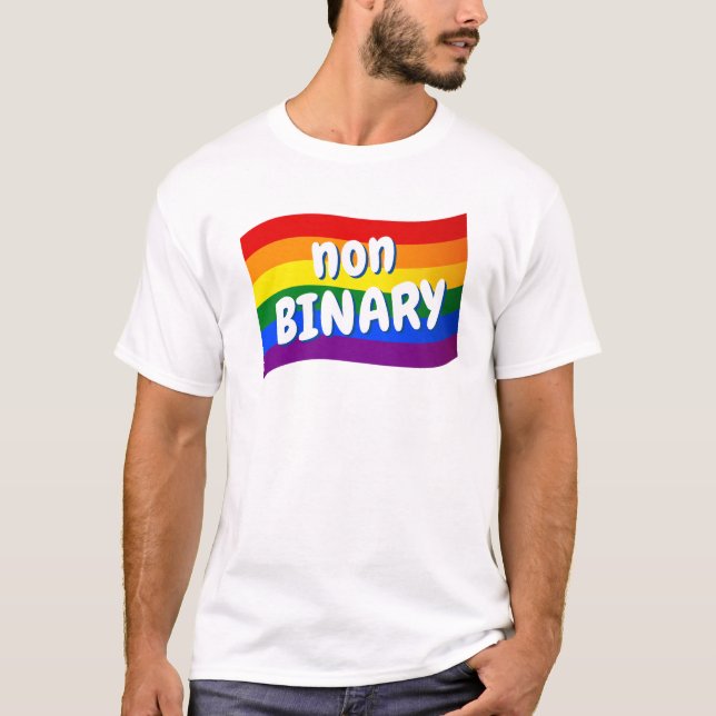 Camiseta Bandera arcoiris Orgullo LGBT no binario LGBT LGBT (Anverso)
