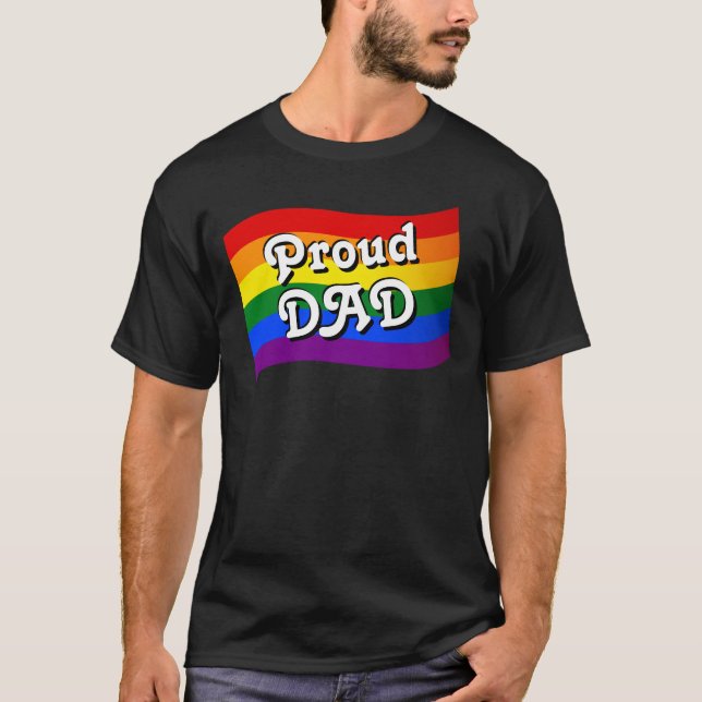 Camiseta Bandera arcoiris Orgulloso DAD PFLAG orgulloso pad (Anverso)