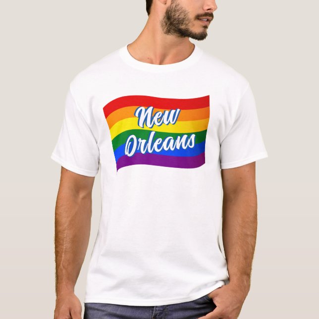 Camiseta Bandera arcoiris Orleans Orleans Gay Prim LGBTQ (Anverso)