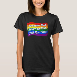 Camiseta Bandera arcoiris personalizado del Orgullo Gay tex