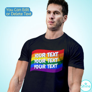 Camiseta Bandera arcoiris personalizado del Orgullo Gay tex