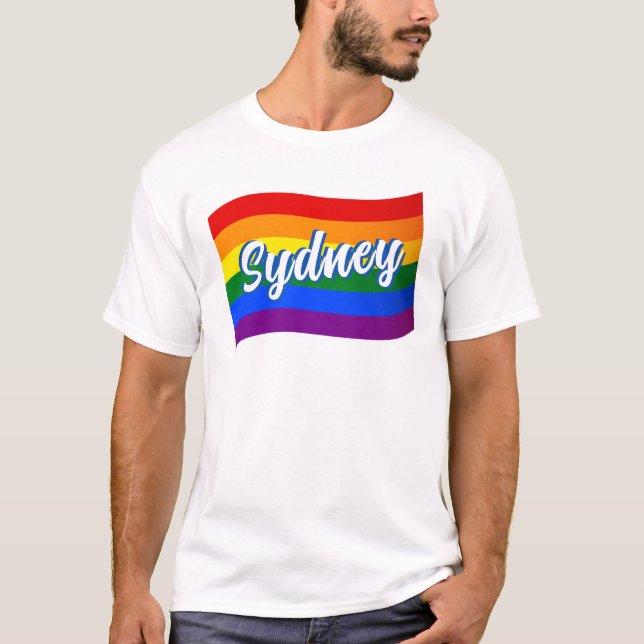 Camiseta Bandera arcoiris Sydney Australia Orgullo gay LGBT (Anverso)