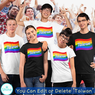 Camiseta Bandera arcoiris Taiwán Orgullo gay Taipei LGBTQ