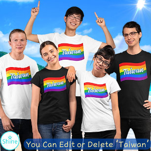 Camiseta Bandera arcoiris Taiwán Orgullo gay Taipei LGBTQ
