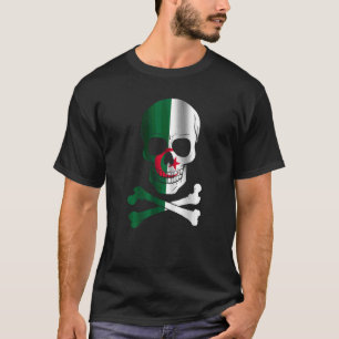 Camiseta Bandera argelina de diseño bandera de cráneo Argel