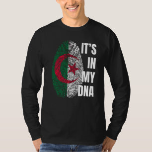 Camiseta Bandera argelina dna huella dactilar Mes de histor
