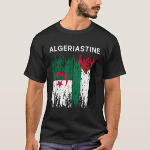 Camiseta Bandera Argelina Y Palestina Argelia Y Palestina