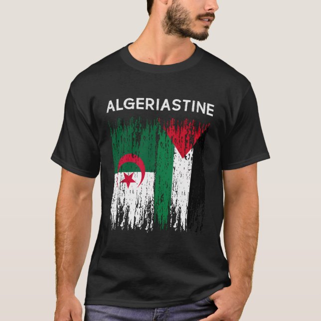 Camiseta Bandera Argelina Y Palestina Argelia Y Palestina (Anverso)
