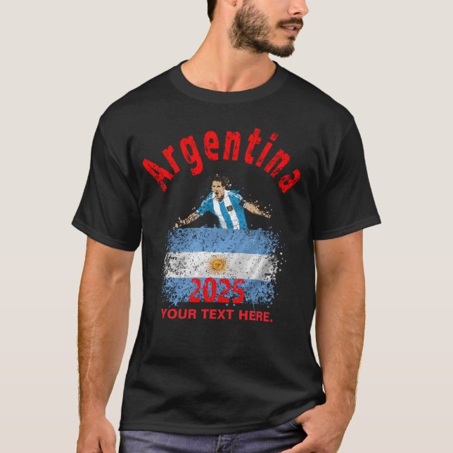 Camiseta Bandera Argentina 2025, celebración del fútbol (Anverso)