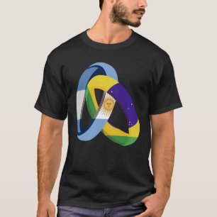 Camiseta Bandera argentina Brasil cultivó Boda matrimonial