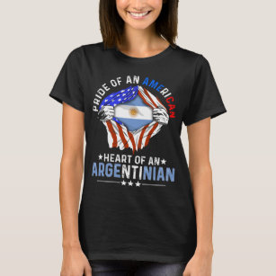 Camiseta Bandera argentina estadounidense en el extranjero