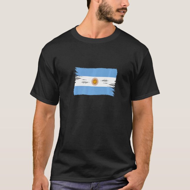 Camiseta Bandera argentina estilo pincel vintage (Anverso)