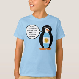 Camiseta Bandera Argentina Pinguino Personalizado Hablando 