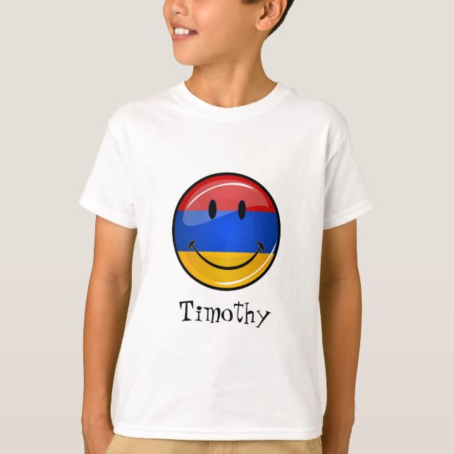 Camiseta Bandera armenia sonriente (Anverso)