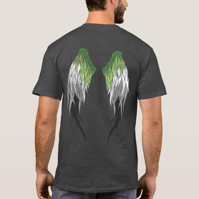 Camiseta Bandera Aromántica - Ángel Alas (Reverso)