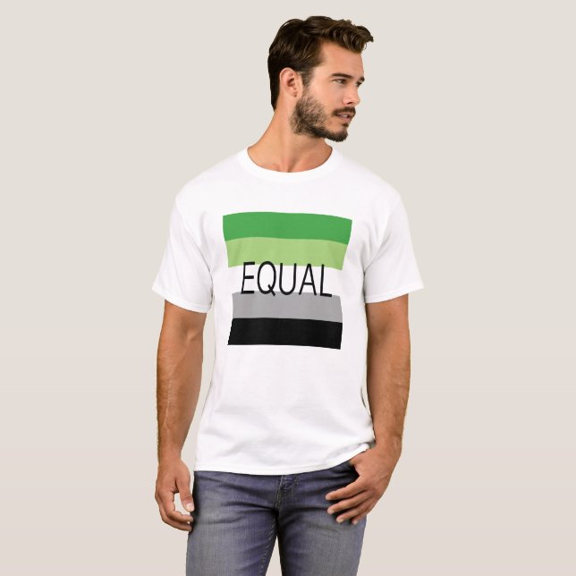 Camiseta Bandera Aromántica EQUAL (Anverso completo)