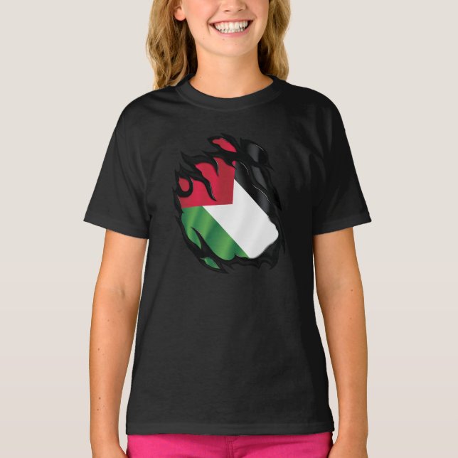 Camiseta Bandera arrancada de Palestina (Anverso)