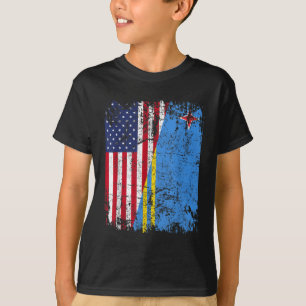Camiseta BANDERA ARUBANA RAÍCES DE LA Bandera MEDIO-America