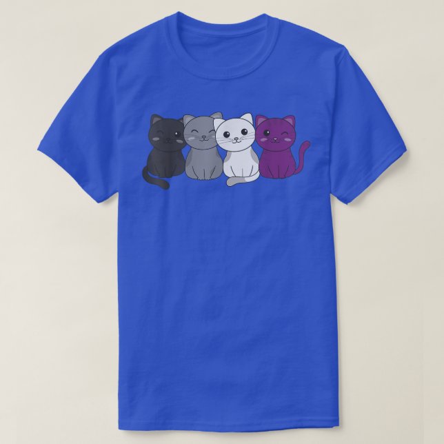 Camiseta Bandera Aseual Orgullo LGBTQ Gatos asos (Diseño del anverso)