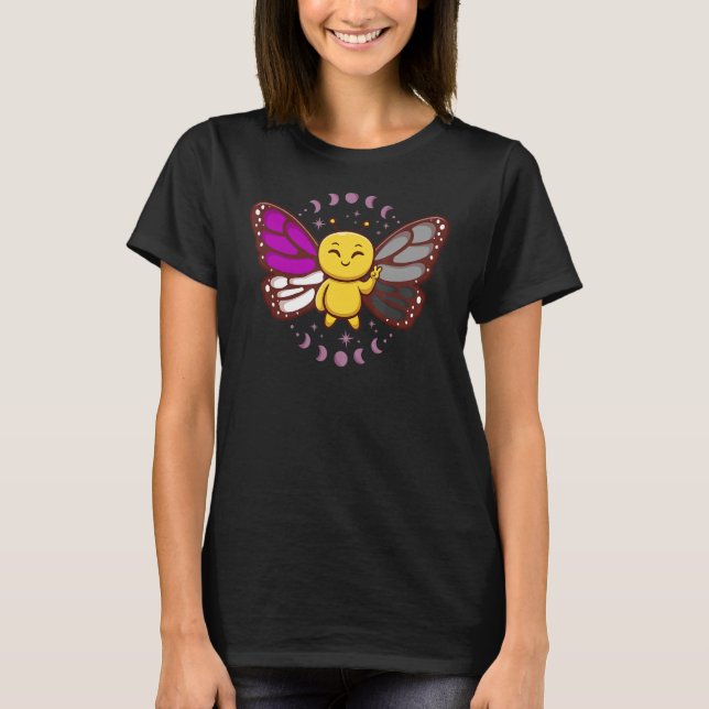 Camiseta Bandera asexual Ace Monarca Mariposa Insectos Suti (Anverso)