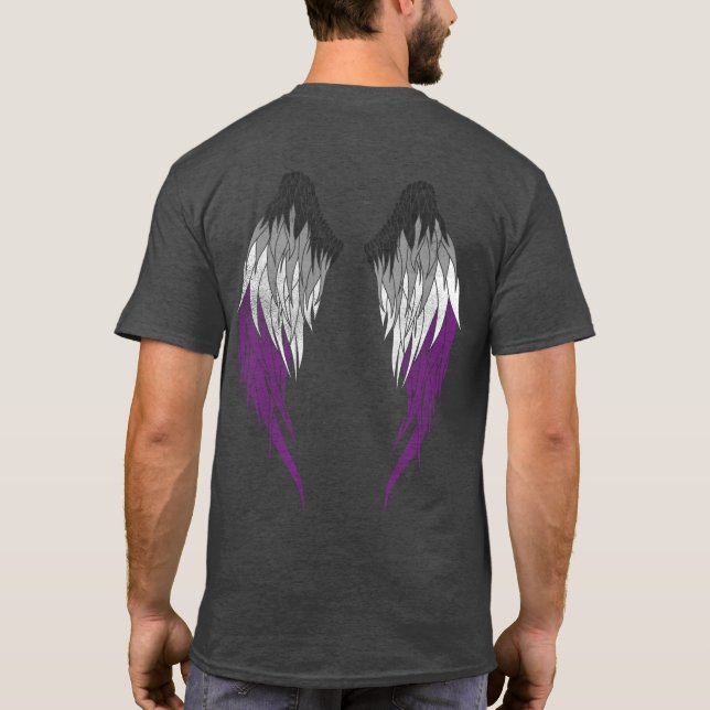 Camiseta Bandera asexual - Ángel Alas (Reverso)