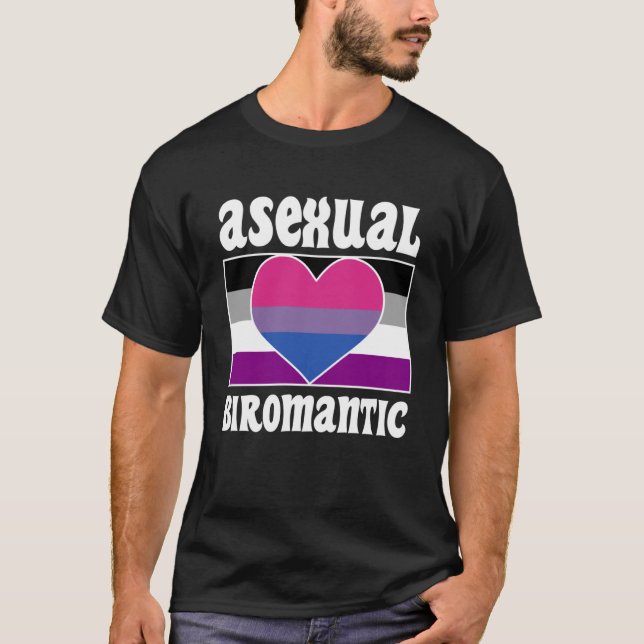 Camiseta Bandera asexual biromántica de orgullo suave estét (Anverso)