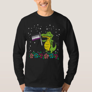 Camiseta Bandera Asexual De Cocodrilo Animal Ace Orgullo Lg