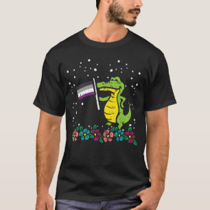 Camiseta Bandera Asexual De Cocodrilo Animal Ace Orgullo Lg