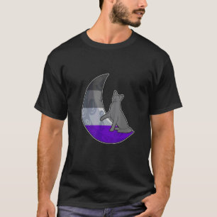 Camiseta Bandera Asexual de la Luna Gato LGBTQ Espacio Segu