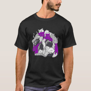Camiseta Bandera Asexual del Gato Ace Oculto Gótico Orgullo