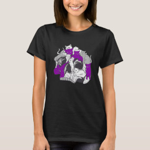 Camiseta Bandera asexual del gato del gato oculto gótico LG