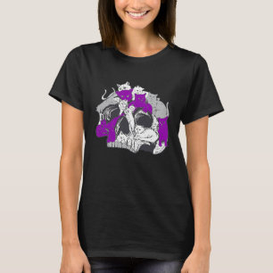 Camiseta Bandera Asexual del Gato Oculto Gótico LGBQA Asexu