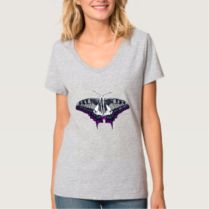 Camiseta Bandera asexual mariposa de cerda