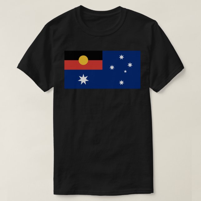 Camiseta Bandera australiana con bandera aborigen clásica T (Diseño del anverso)