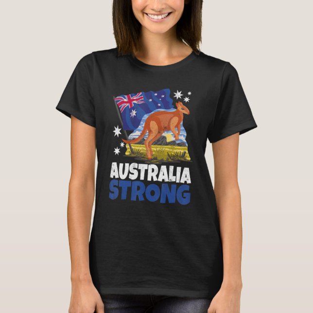 Camiseta Bandera australiana patriótica canguro (Anverso)