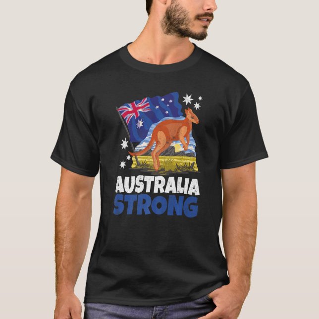 Camiseta Bandera australiana patriótica canguro (Anverso)