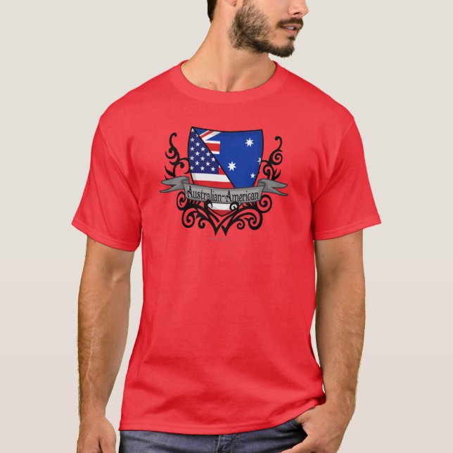 Camiseta Bandera Australiano-Americana del escudo (Anverso)