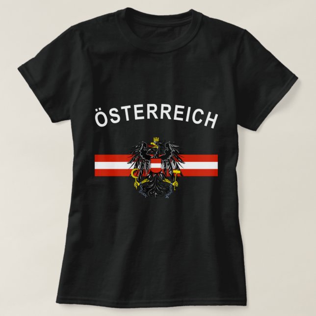Camiseta Bandera austriaca Österreich Austria Emblema austr (Diseño del anverso)