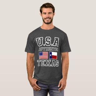 Camiseta Bandera auténtica patriótica de Texas y estadounid
