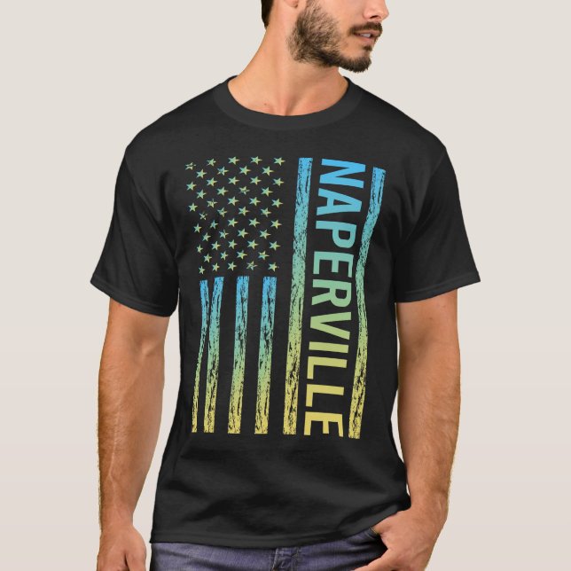 Camiseta Bandera Azul Amarillo - Naperville (Anverso)