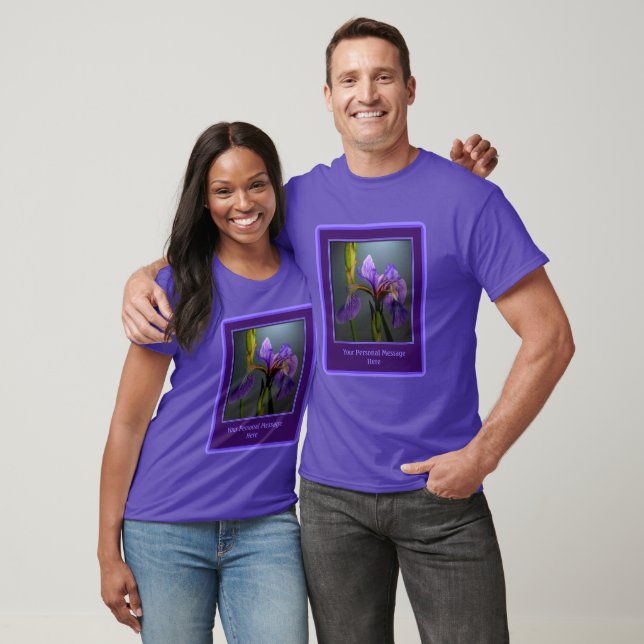 Camiseta Bandera Azul Flor Iris Personalizada (Unisexo)