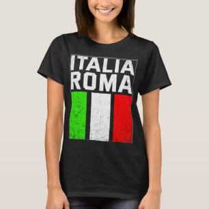 Camiseta Bandera azul italiana Chica italiano Italia Roma