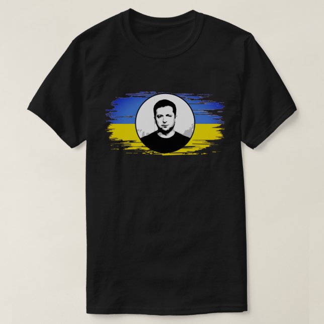 Camiseta Bandera azul zelenskyy amarilla de Ucrania (Diseño del anverso)