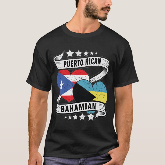 Camiseta Bandera bahameña y puertorriqueña (Anverso)