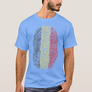 Camiseta Bandera belga belga de huellas dactilares de Bélgi