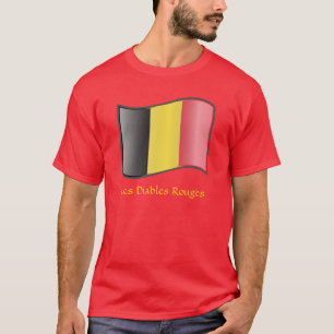 Camiseta Bandera belga con la bandera belga Les Diables Rou