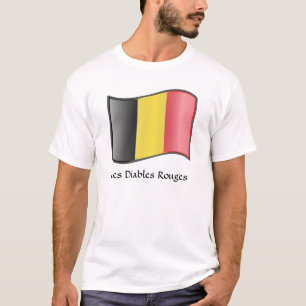 Camiseta Bandera belga con la bandera belga Les Diables Rou