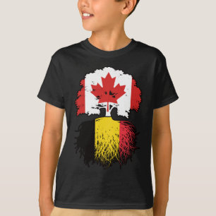 Camiseta Bandera belga de raíces de árbol canadiense belga